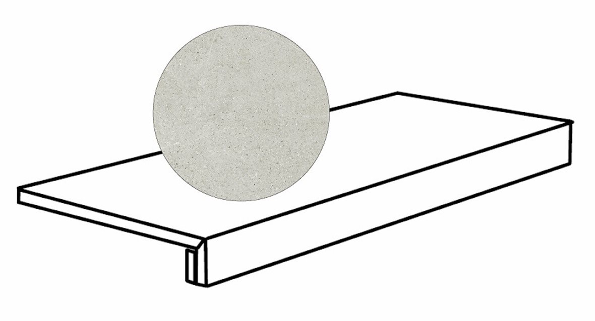 Pukkila Ease lasittamaton porraslaatta reunalla 33X120 Light Grey tasapintainen matta harmaa kivi