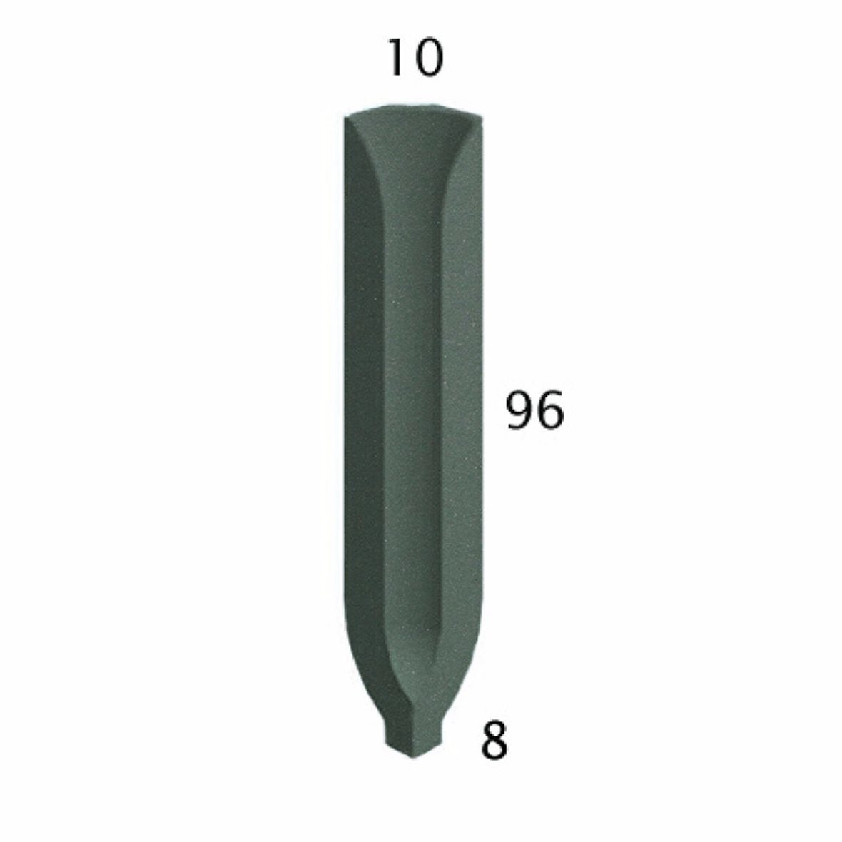 Pukkila Natura lasittamaton sisäkulmapala 1X9,6 tummanvihreä 4418CBI/1C tasapintainen matta vihreä yksivärinen