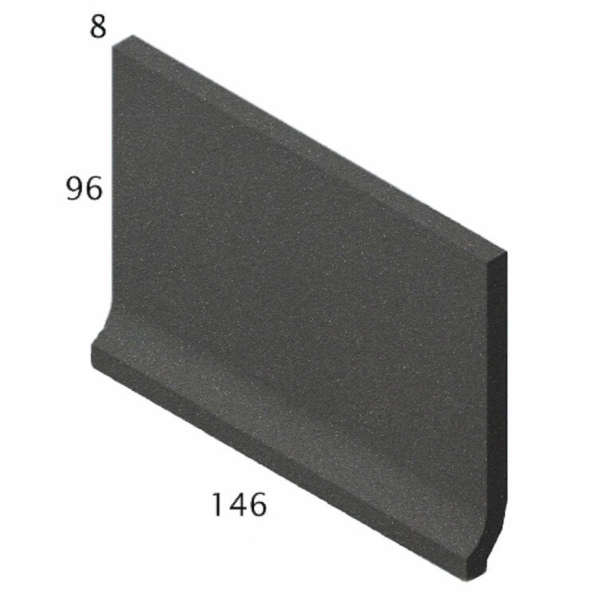 Pukkila Natura lasittamaton holkkalista 9,6X14,6 musta 4614SB/1C tasapintainen matta musta yksivärinen