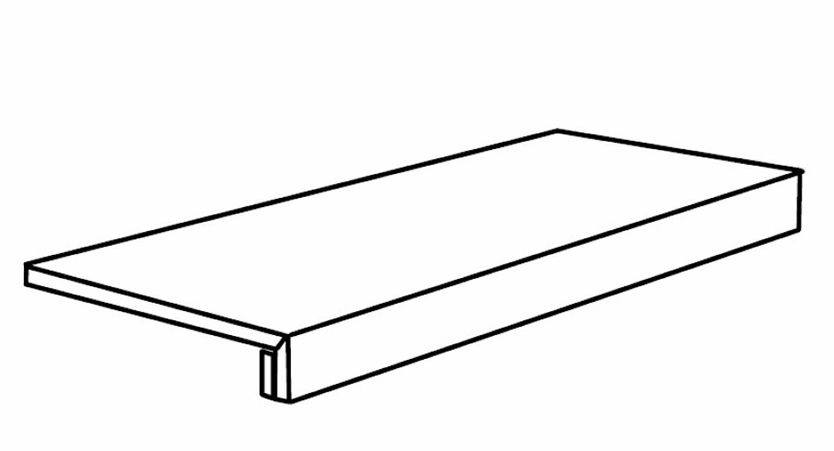 Pukkila Ease lasittamaton porraslaatta reunalla 33X120 Extrawhite tasapintainen matta valkoinen kivi