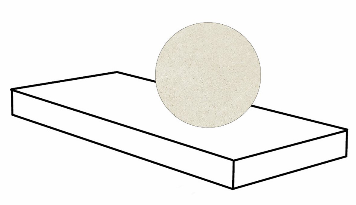 Pukkila Ease lasittamaton porraslaatta reunalla kulmapala 33X120 Sand tasapintainen matta oikea beige kivi