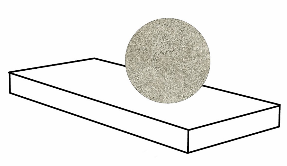 Pukkila Deep lasittamaton porraslaatta reunalla kulmapala 33X120 Ash tasapintainen matta oikea keskitumma harmaa kivi