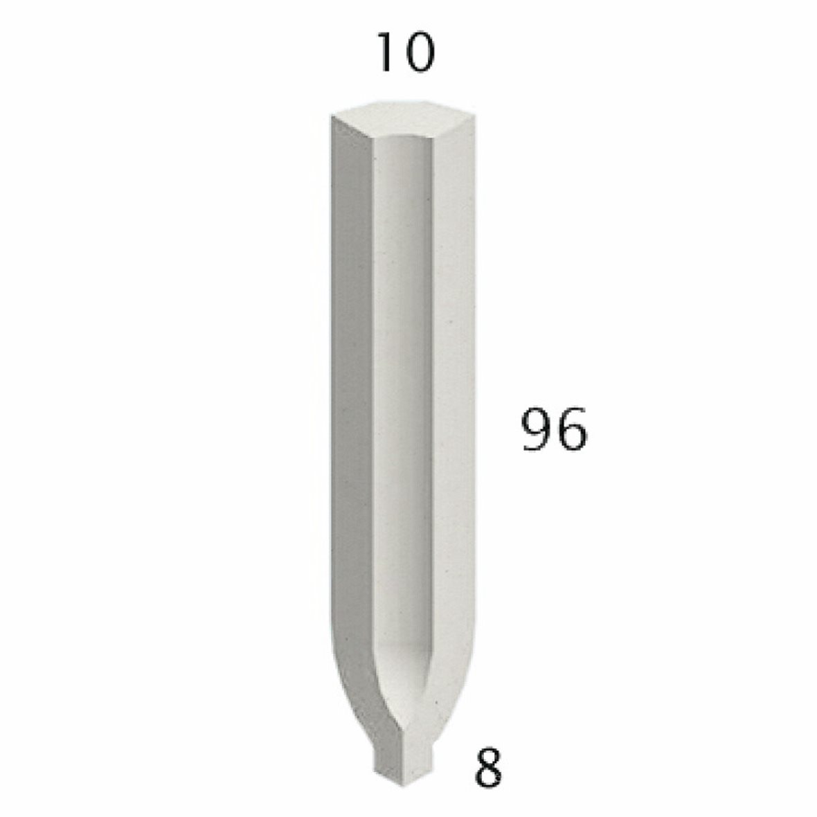 Pukkila Natura lasittamaton sisäkulmapala 1X9,6 valkoinen 4416SBI/1C tasapintainen matta valkoinen yksivärinen
