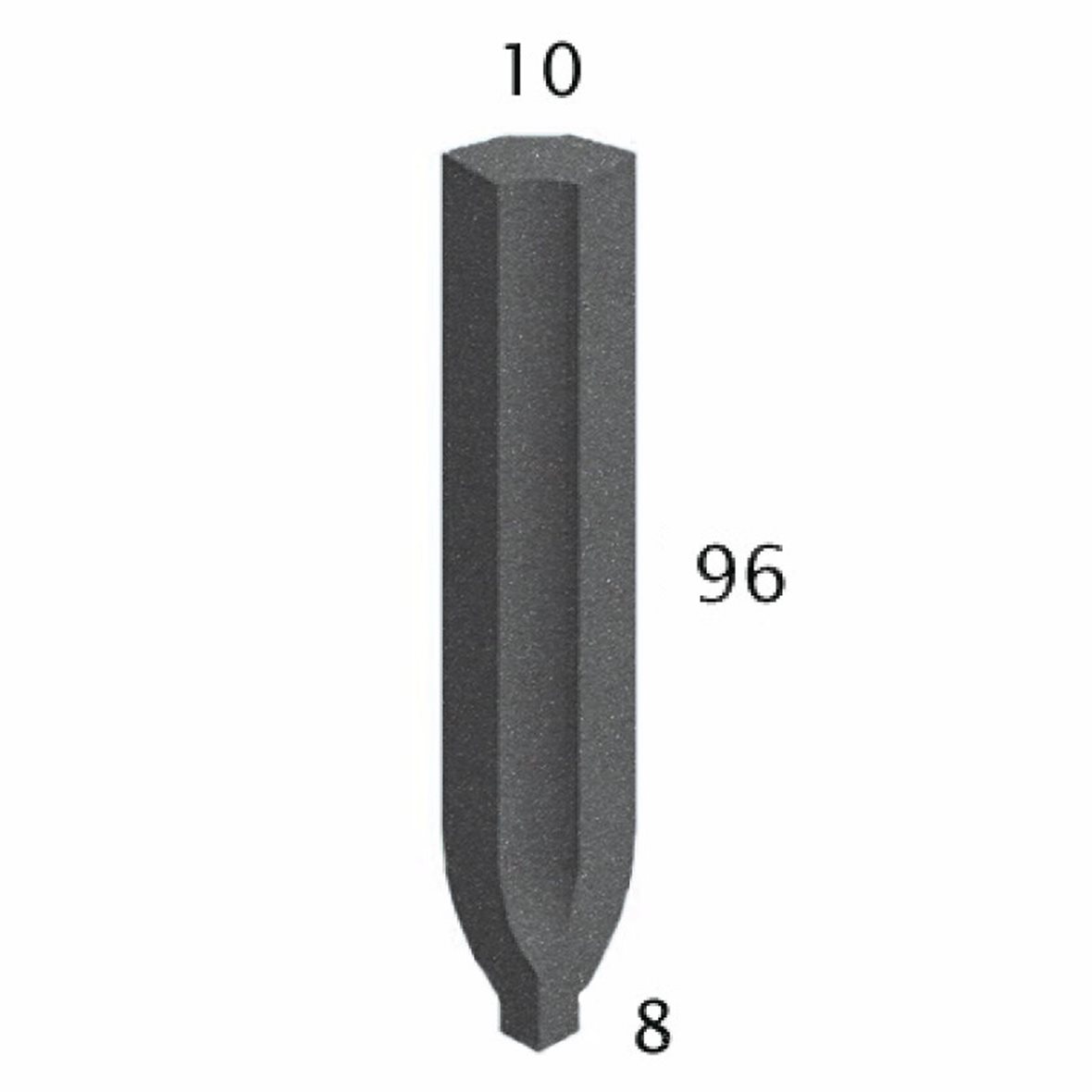 Pukkila Natura lasittamaton sisäkulmapala 1X9,6 grafiitinharmaa 4430SBI/1C tasapintainen matta harmaa yksivärinen