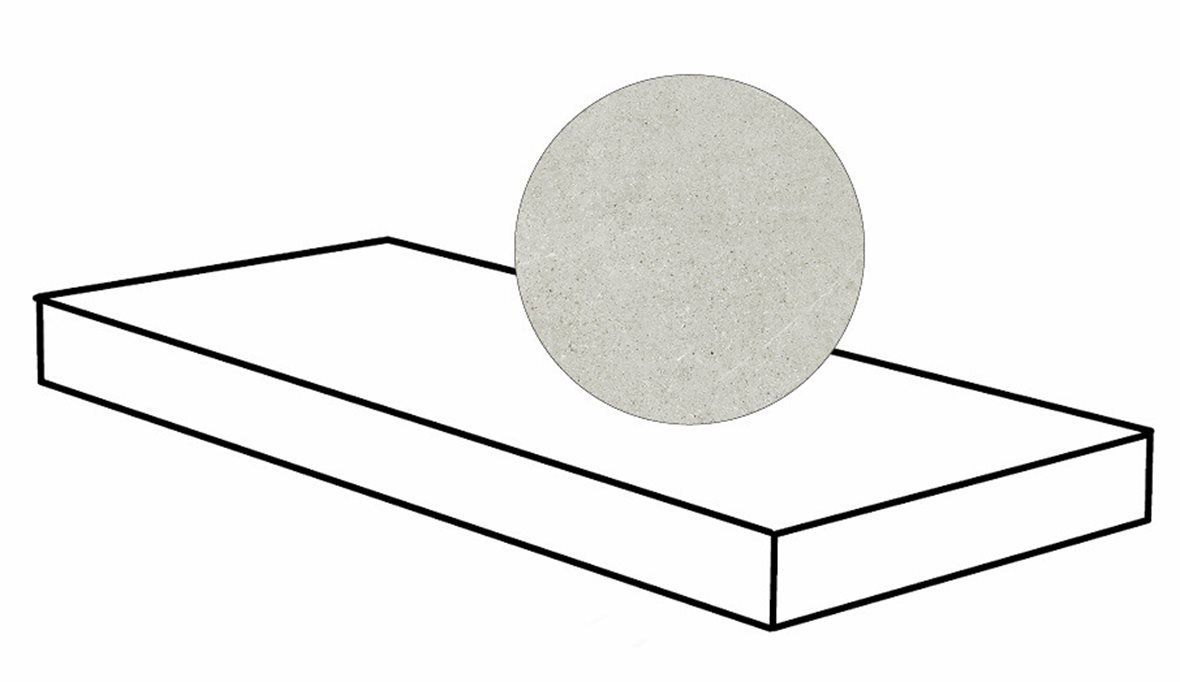 Pukkila Ease lasittamaton porraslaatta reunalla kulmapala 33X120 Light Grey tasapintainen matta oikea harmaa kivi