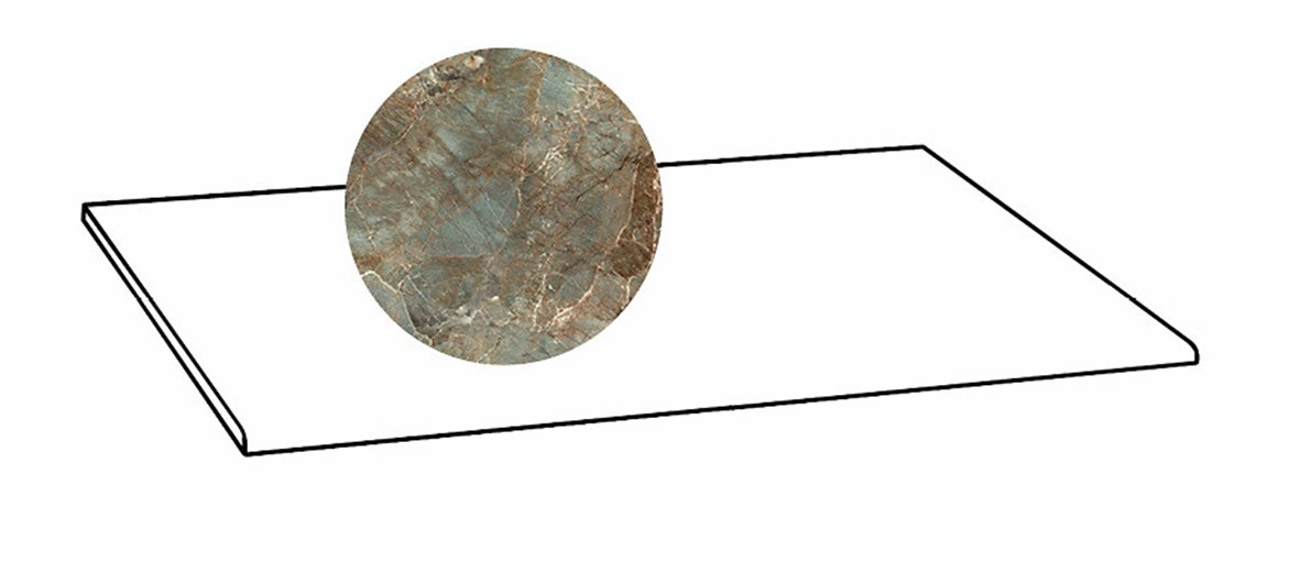 LPC Gloria lasitettu porraslaatta 33X80 07L Green River tasapintainen kiillotettu keskitumma vihreä marmori