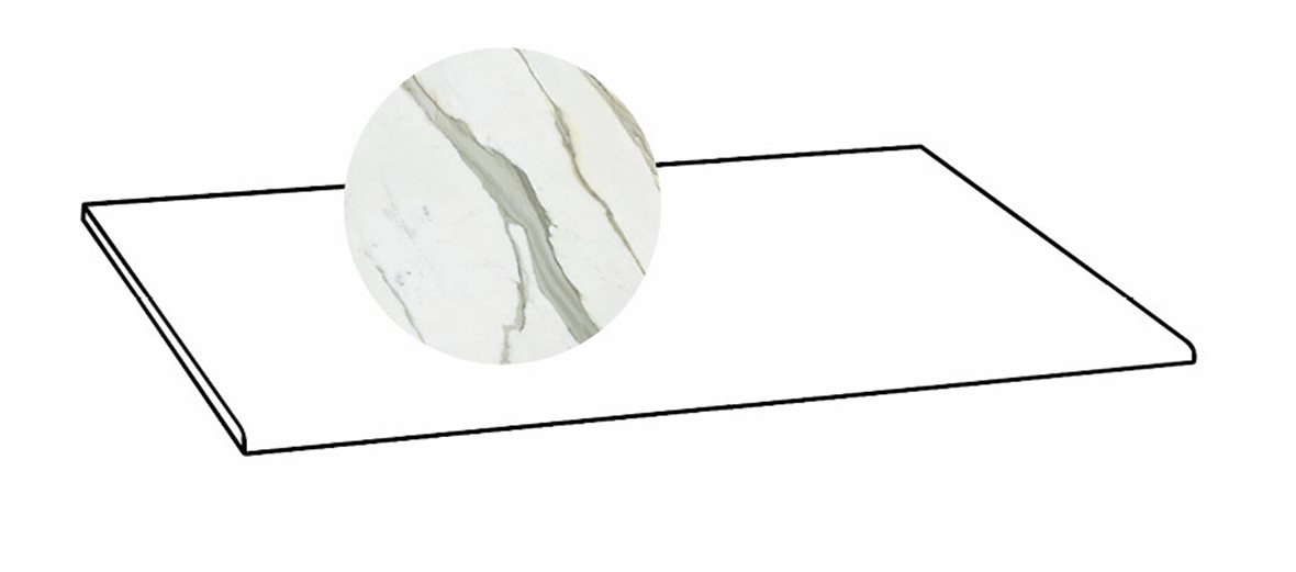 LPC Gloria lasitettu porraslaatta 33X80 02L Calacatta Gold tasapintainen kiillotettu vaalea valkoinen marmori