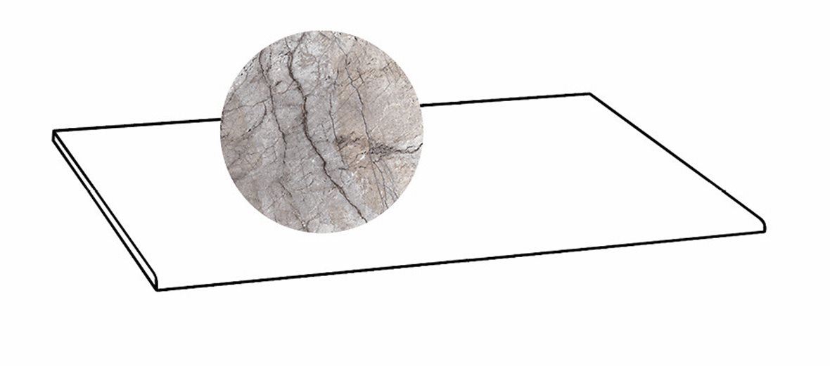 LPC Gloria lasitettu porraslaatta 33X80 06L Grey tasapintainen kiillotettu keskitumma harmaa marmori