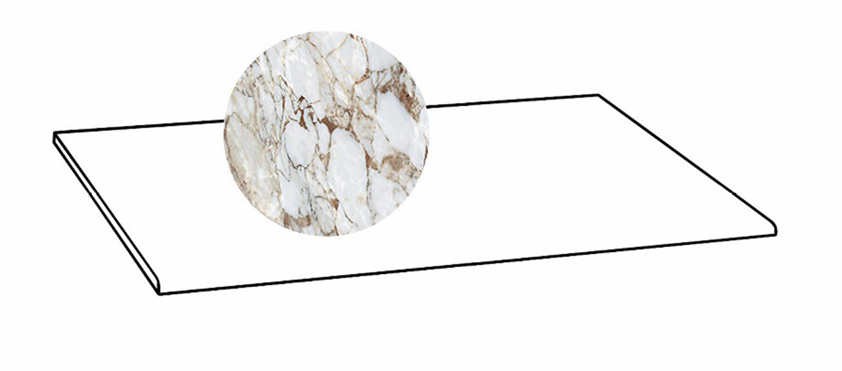 LPC Gloria lasitettu porraslaatta 33X80 03L Arabesco Gold tasapintainen kiillotettu vaalea valkoinen marmori