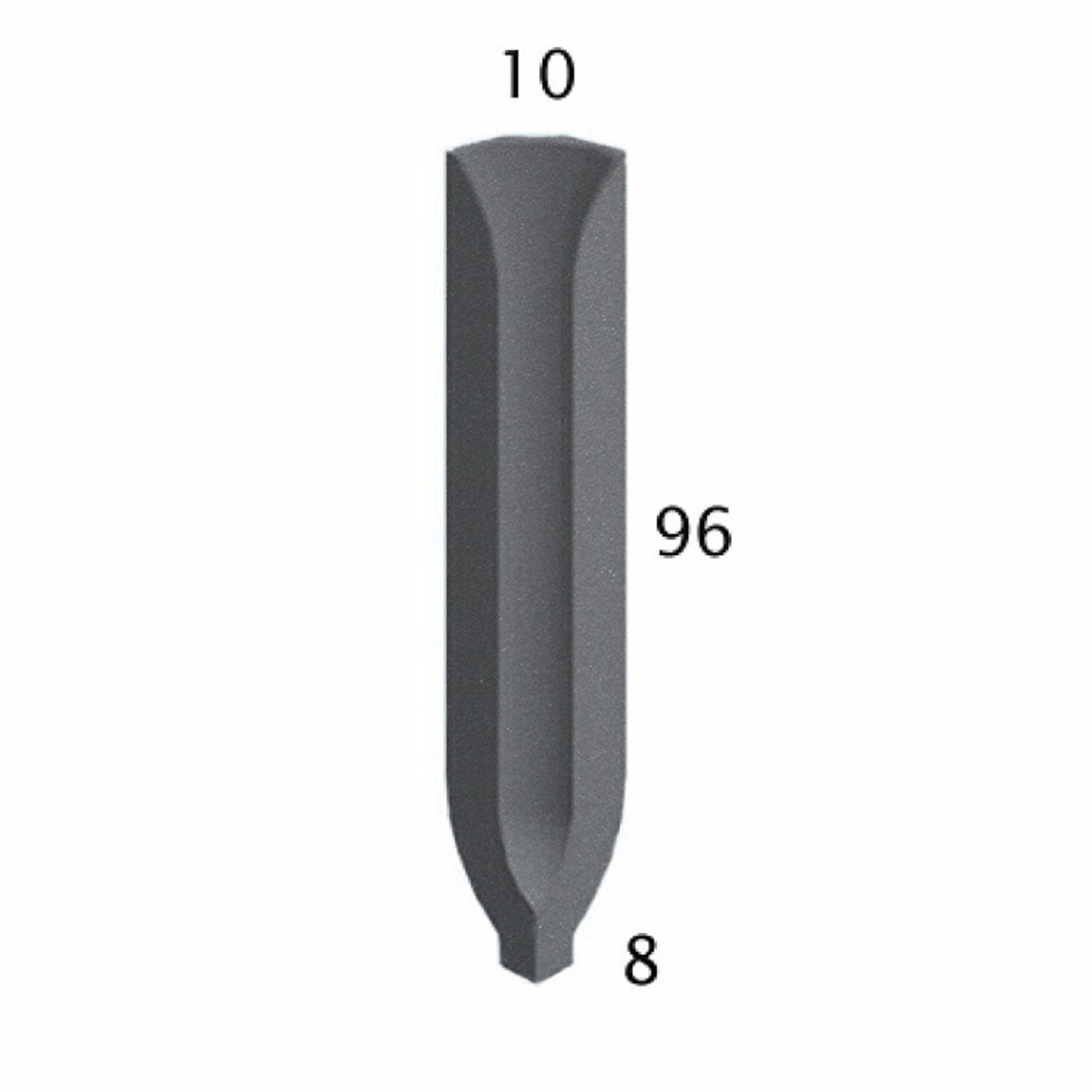 Pukkila Natura lasittamaton sisäkulmapala 1X9,6 tummanharmaa 4415CBI/1C tasapintainen matta harmaa yksivärinen