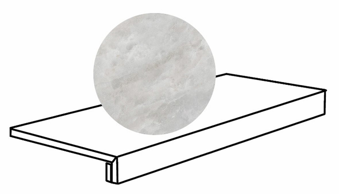 Pukkila Archisalt lasitettu porraslaatta reunalla 33X119,2 Celtic Grey tasapintainen kiillotettu harmaa vivahteikas