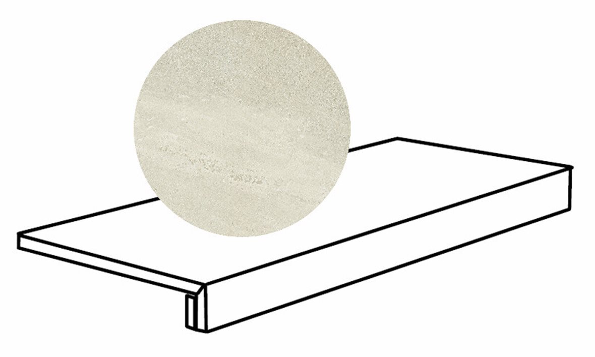 Pukkila Landstone lasitettu porraslaatta reunalla 33X120 Dove tasapintainen matta beige kivi