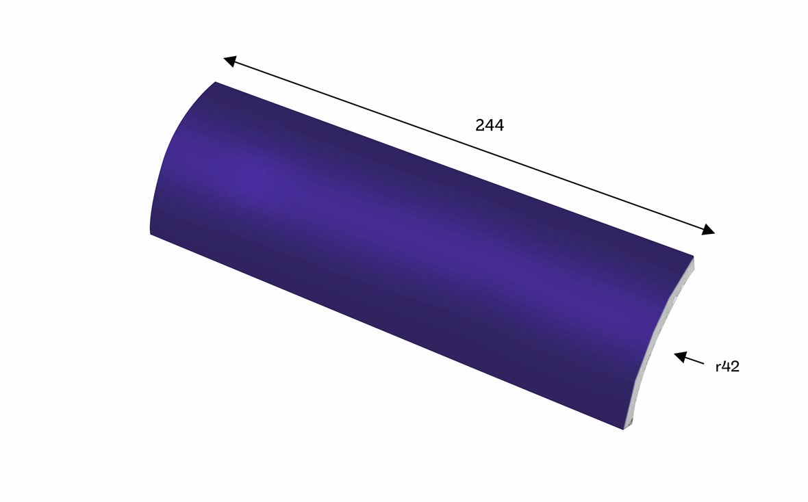 LPC Pools märkäpuriste lasitettu holkkalista ulkokulma 4,2X24,4 Azul Oscuro tasapintainen matta antibakteerinen tumma sininen