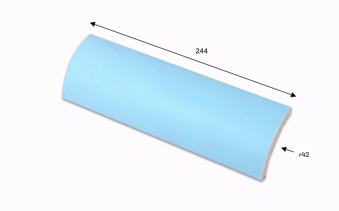 LPC Pools märkäpuriste lasitettu holkkalista ulkokulma 4,2X24,4 Azul tasapintainen matta antibakteerinen vaalea sininen