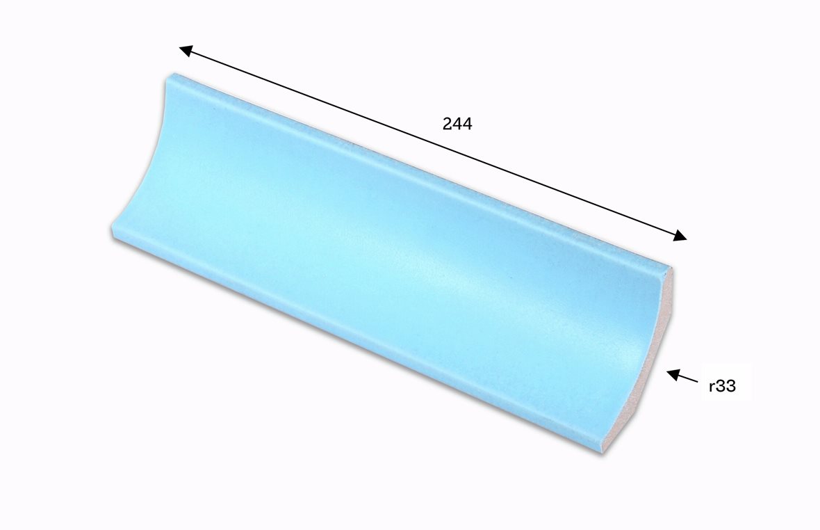 LPC Pools märkäpuriste lasitettu holkkalista sisäkulma 4,2X24,4 Azul tasapintainen matta antibakteerinen vaalea sininen