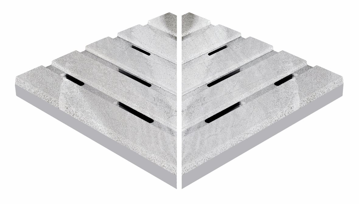 LPC Tibet märkäpuriste lasitettu loiskekourun ritilä 25x40x2,5 Blanco tasapintainen antislip matta antibakteerinen vaalea valkoinen kivi