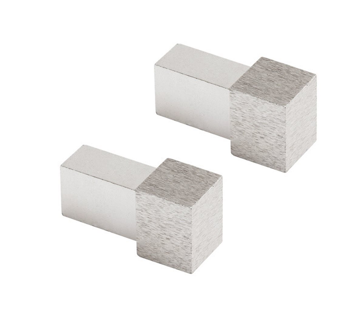 Listatalo laattalista neliökulmapala 8 mm alumiini harjattu hopea 2 kpl EDP082.94