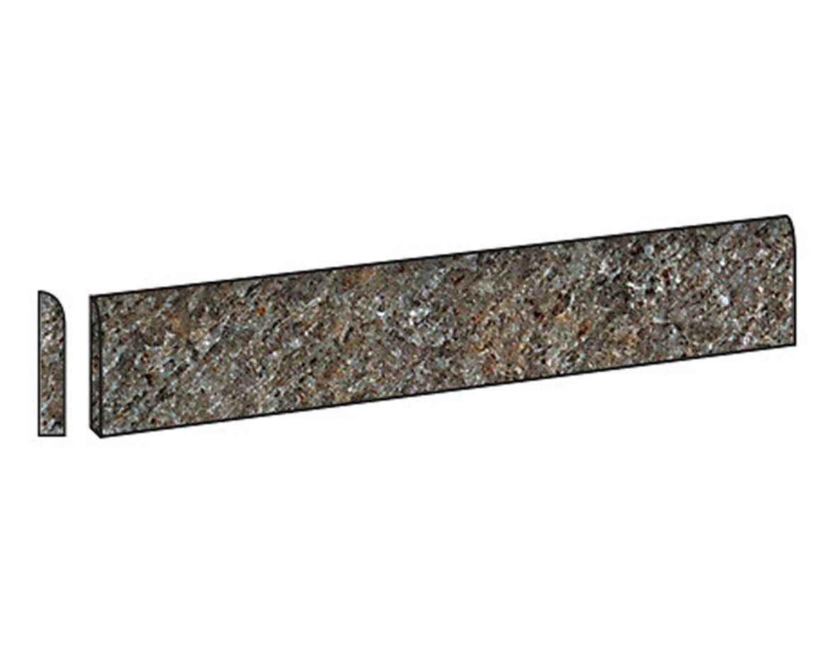 LPC Glow 500 lasittamaton jalkalista pyöristetty pitkä sivu 7,2X60 grafiitti strukturoitu matta tumma harmaa kivi