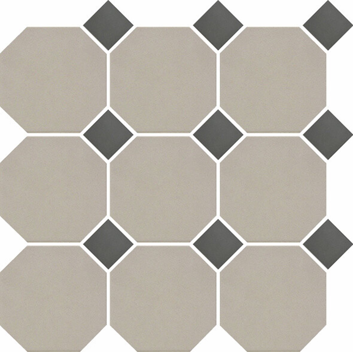 Pukkila Natura lasittamaton porcelanato seinälaatta lattialaatta 9,6X9,6 vaalea beige/musta tasapintainen matta 8-kulmainen beige