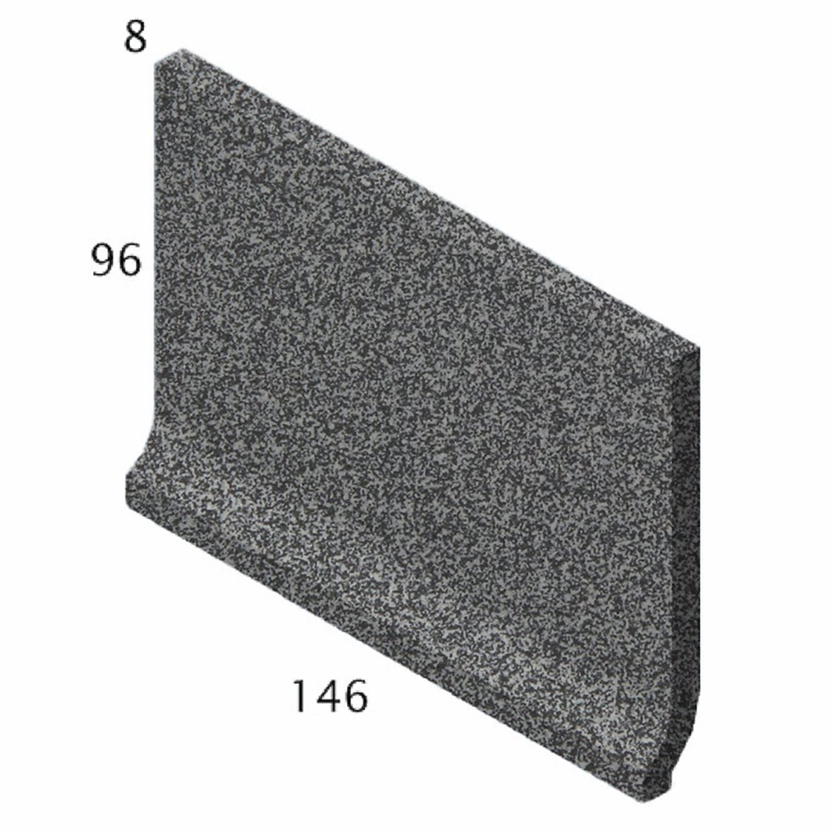 Pukkila Natura lasittamaton holkkalista 9,6X14,6 Speckled Black White tasapintainen matta musta pilkullinen