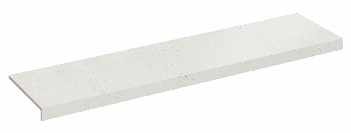 Pukkila Retro lasittamaton porraslaatta reunalla 30X120 Off White tasapintainen matta vaalea valkoinen kivi