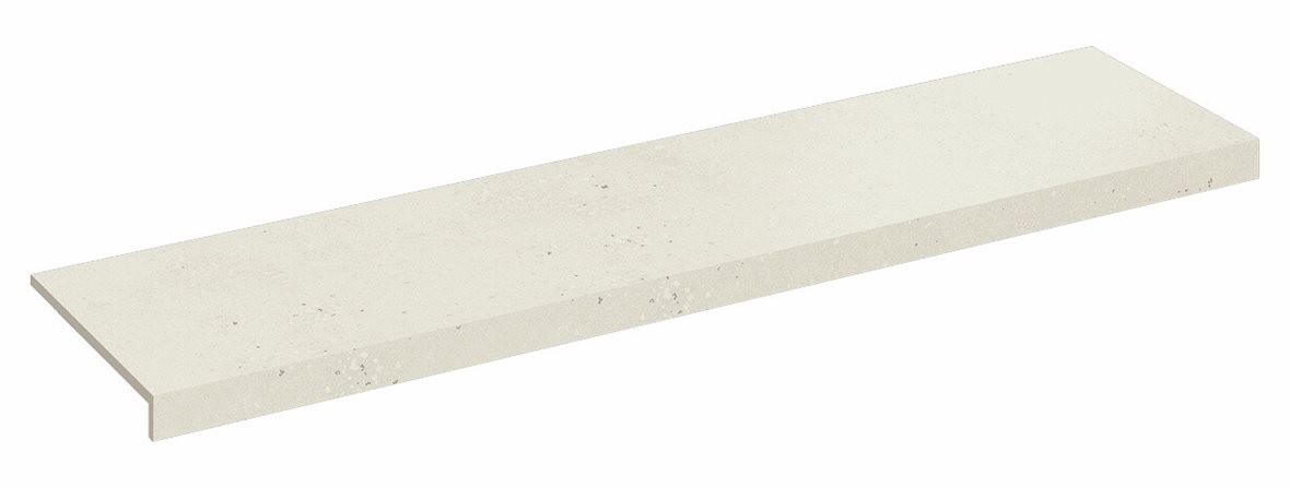 Pukkila Retro lasittamaton porraslaatta reunalla 30X120 Bone White tasapintainen matta vaalea beige kivi