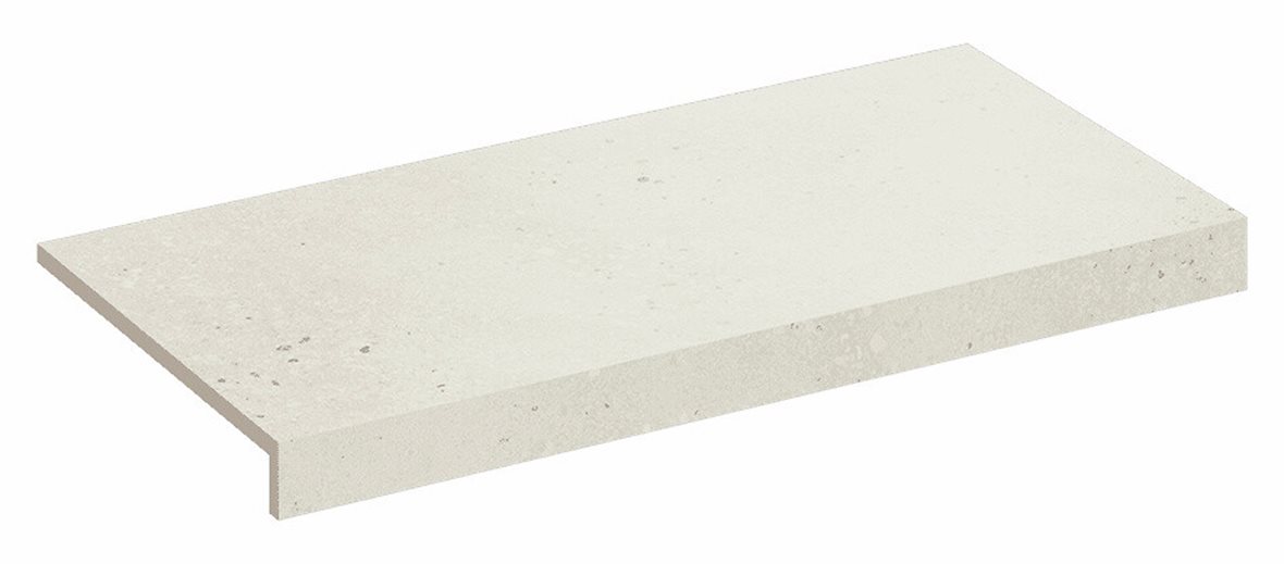 Pukkila Retro lasittamaton porraslaatta reunalla 30X60 Bone White tasapintainen matta vaalea beige kivi