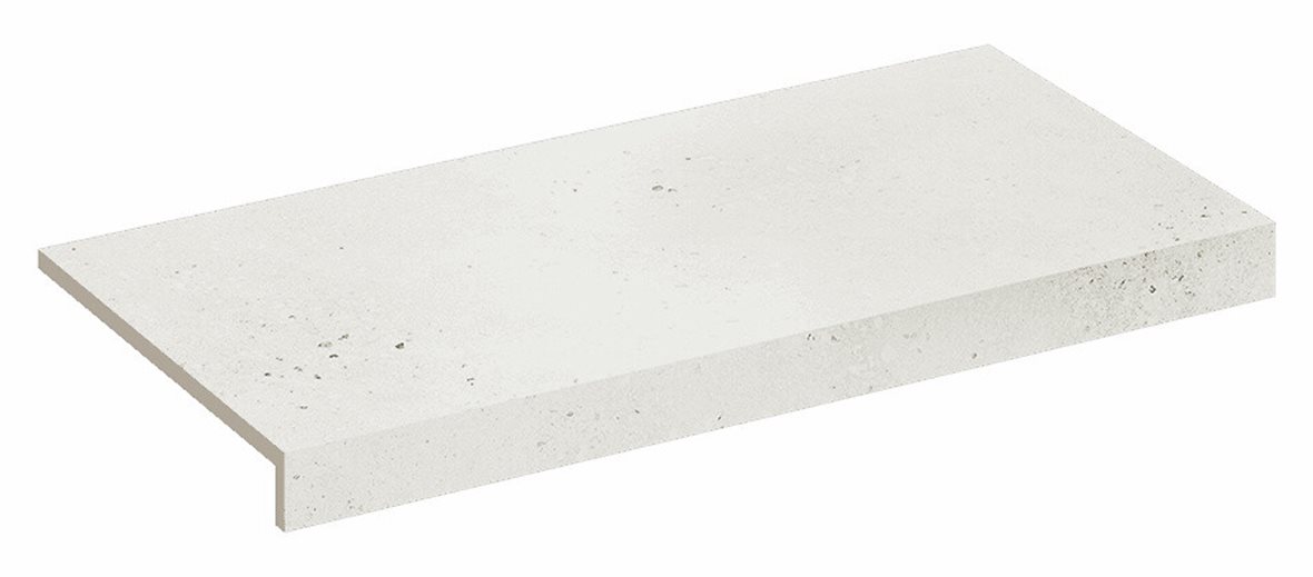 Pukkila Retro lasittamaton porraslaatta reunalla 30X60 Off White tasapintainen matta R10B vaalea valkoinen kivi