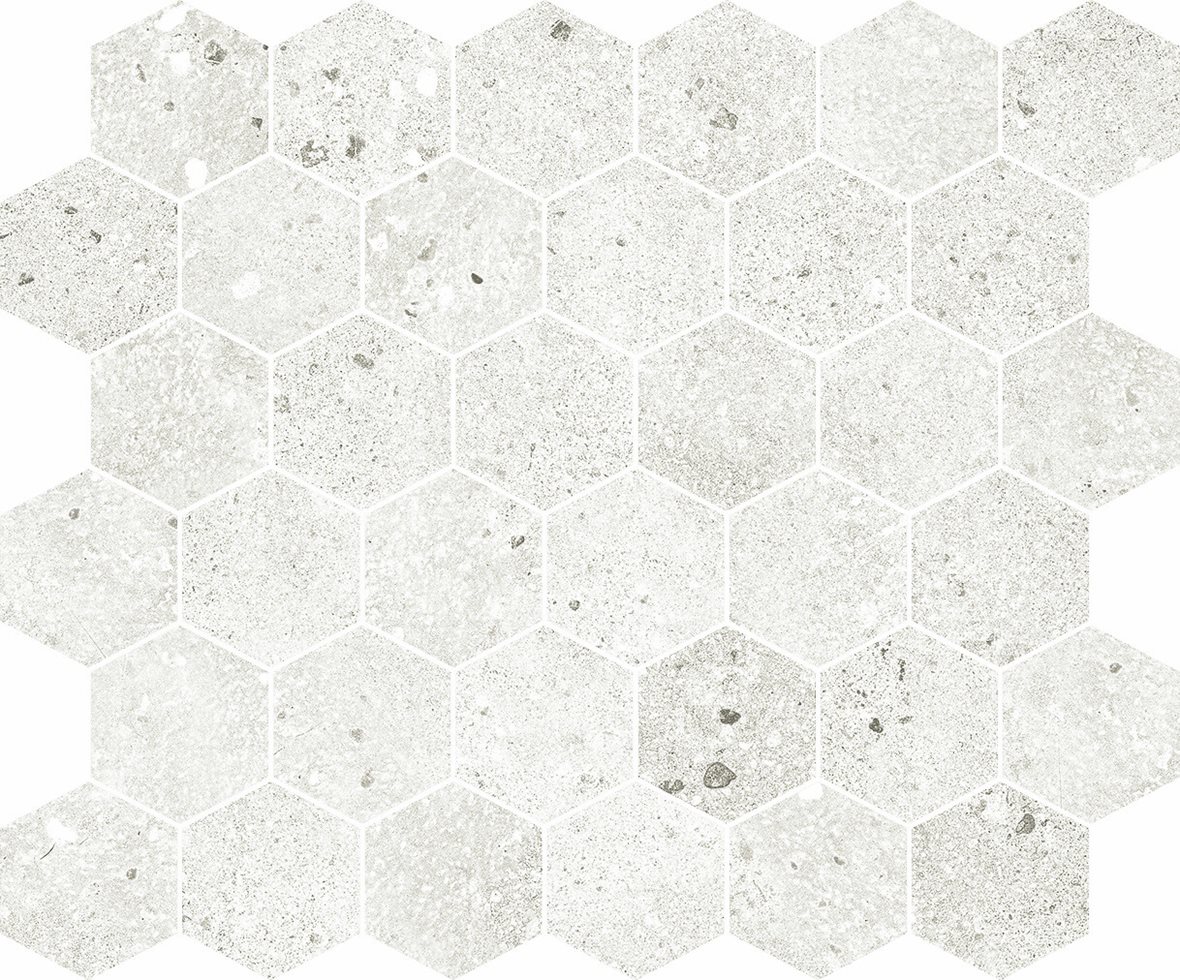 Pukkila Retro lasittamaton porcelanato mosaiikki seinälaatta lattialaatta 30X33 Off White tasapintainen matta vaalea valkoinen kivi