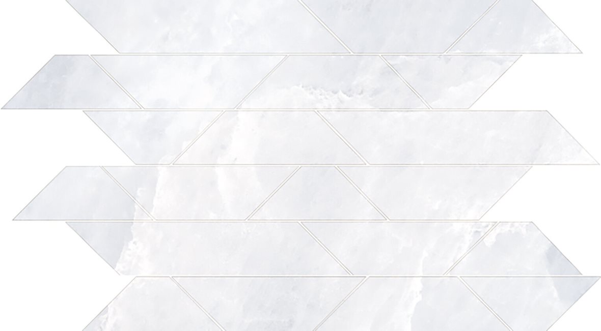 Pukkila Archisalt lasitettu porcelanato mosaiikki seinälaatta lattialaatta Trapezio Flower of Salt tasapintainen kiillotettu vaalea valkoinen vivahtei