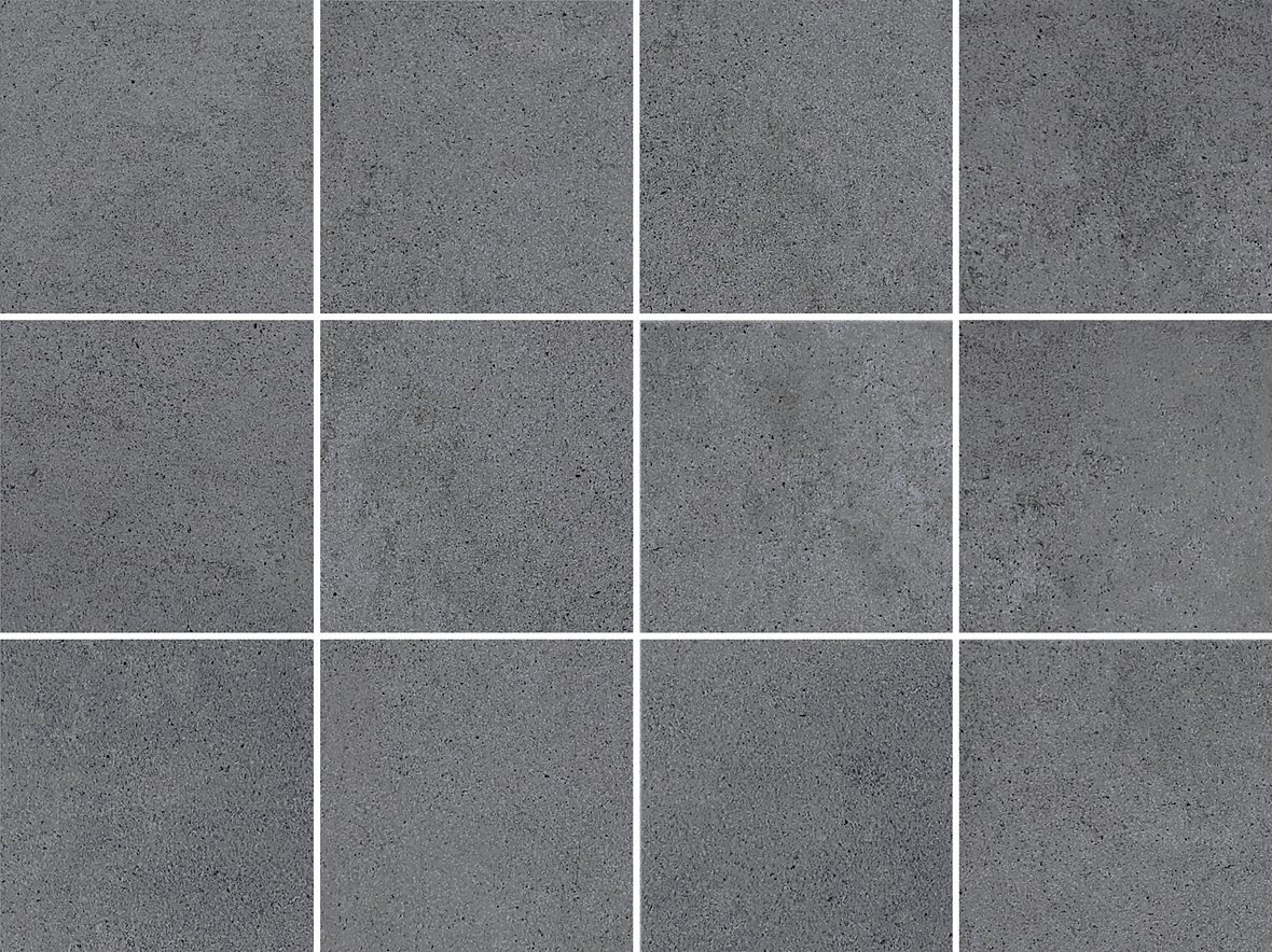 Pukkila Concreto lasitettu klinkkeri seinälaatta lattialaatta 10X10 04 savu tasapintainen matta keskitumma harmaa betoni