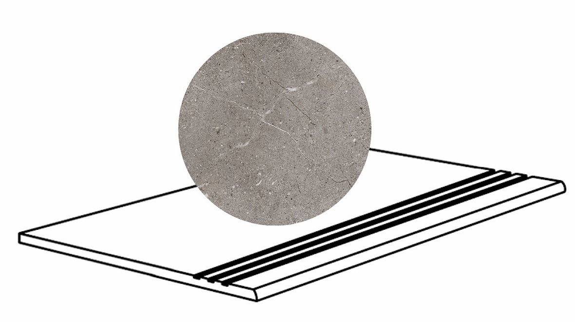 Pukkila Stone Age lasittamaton porraslaatta liukuesteuralla 30X60 Grey tasapintainen keskitumma harmaa kivi