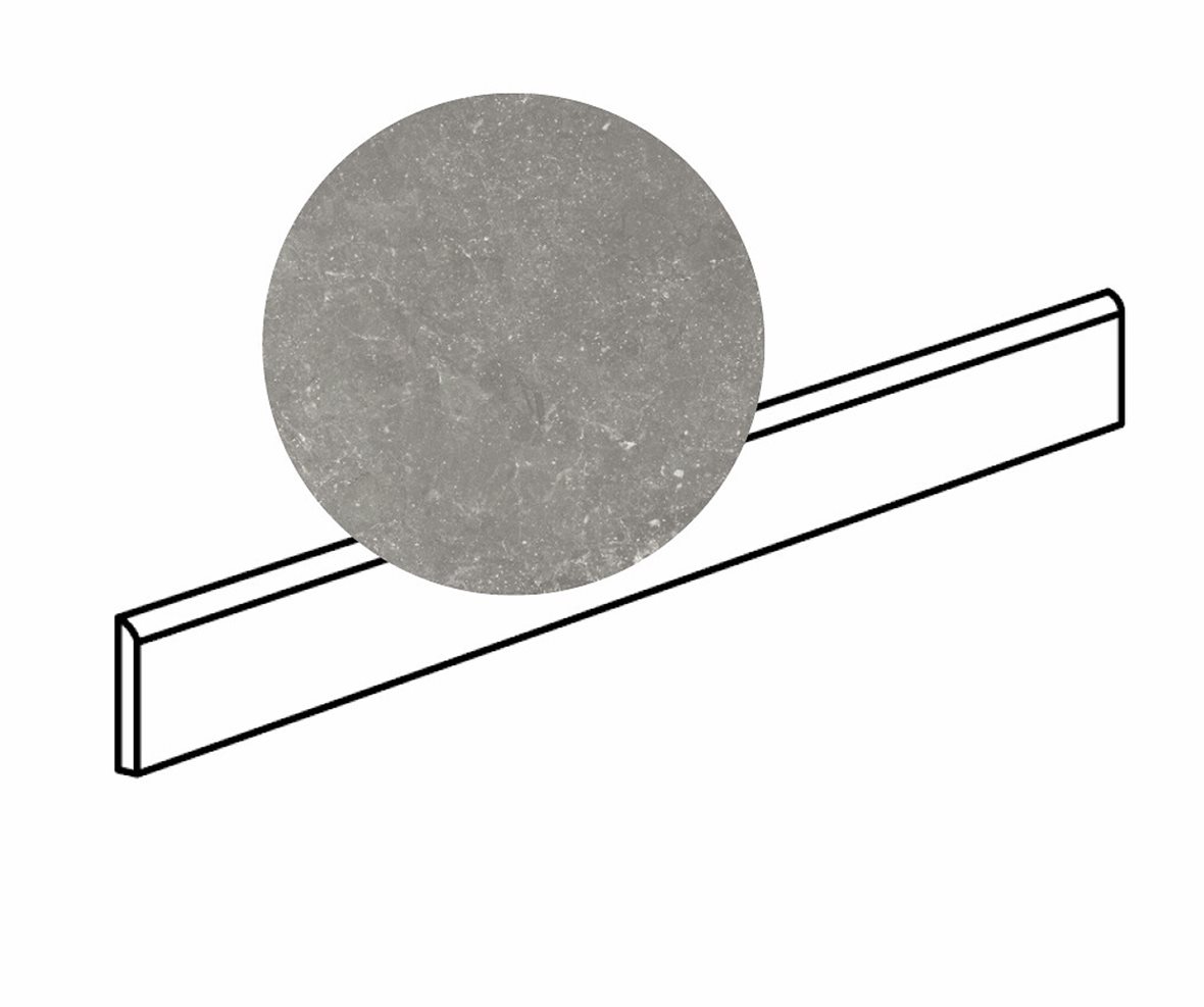 Pukkila Piazen lasitettu jalkalista 8X20 Iron tasapintainen matta harmaa betoni