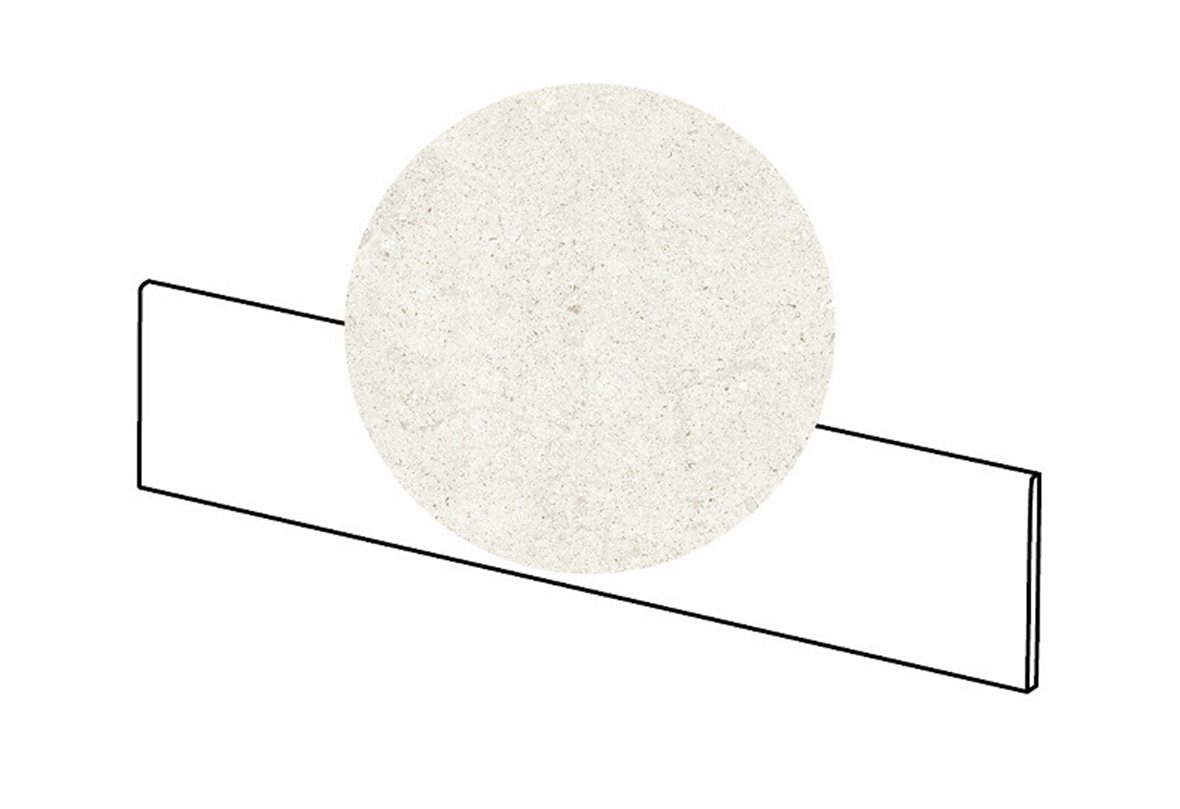 LPC Kairo lasitettu jalkalista 9,5X59,7 01 valkoinen tasapintainen matta vaalea valkoinen kivi