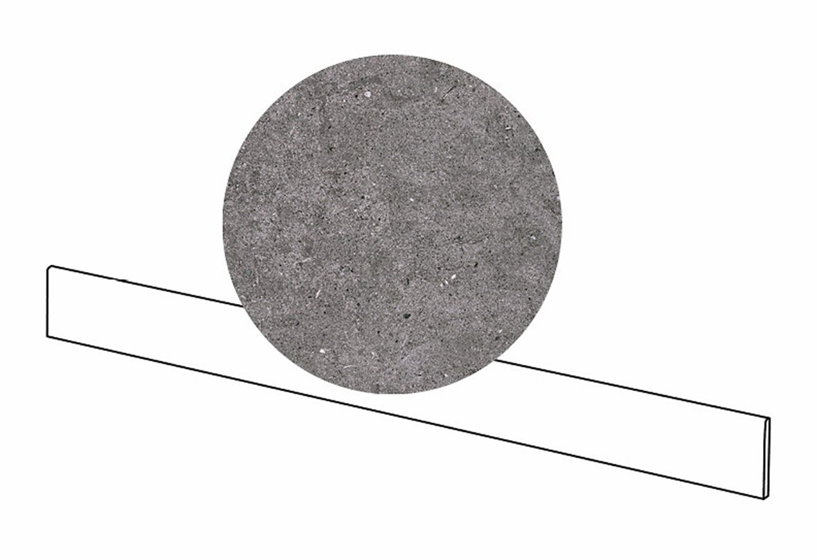 LPC Kairo lasitettu jalkalista 7,5X89 03 grafiitti tasapintainen matta tumma harmaa kivi