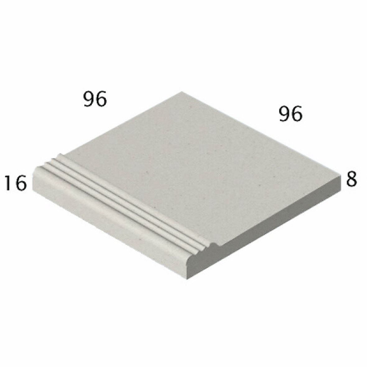 Pukkila Natura lasittamaton porcelanato lattialaatta 9,6X9,6 valkoinen 4416PES/1C tasapintainen matta rihlattu reunakorotus valkoinen yksivärinen