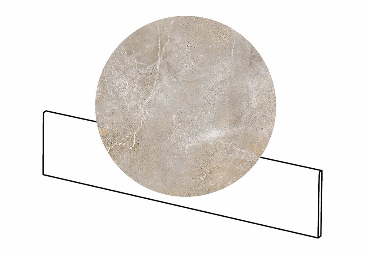 LPC Montreal lasitettu jalkalista 9,5x59,7 03 savu tasapintainen matta keskitumma beige kivi