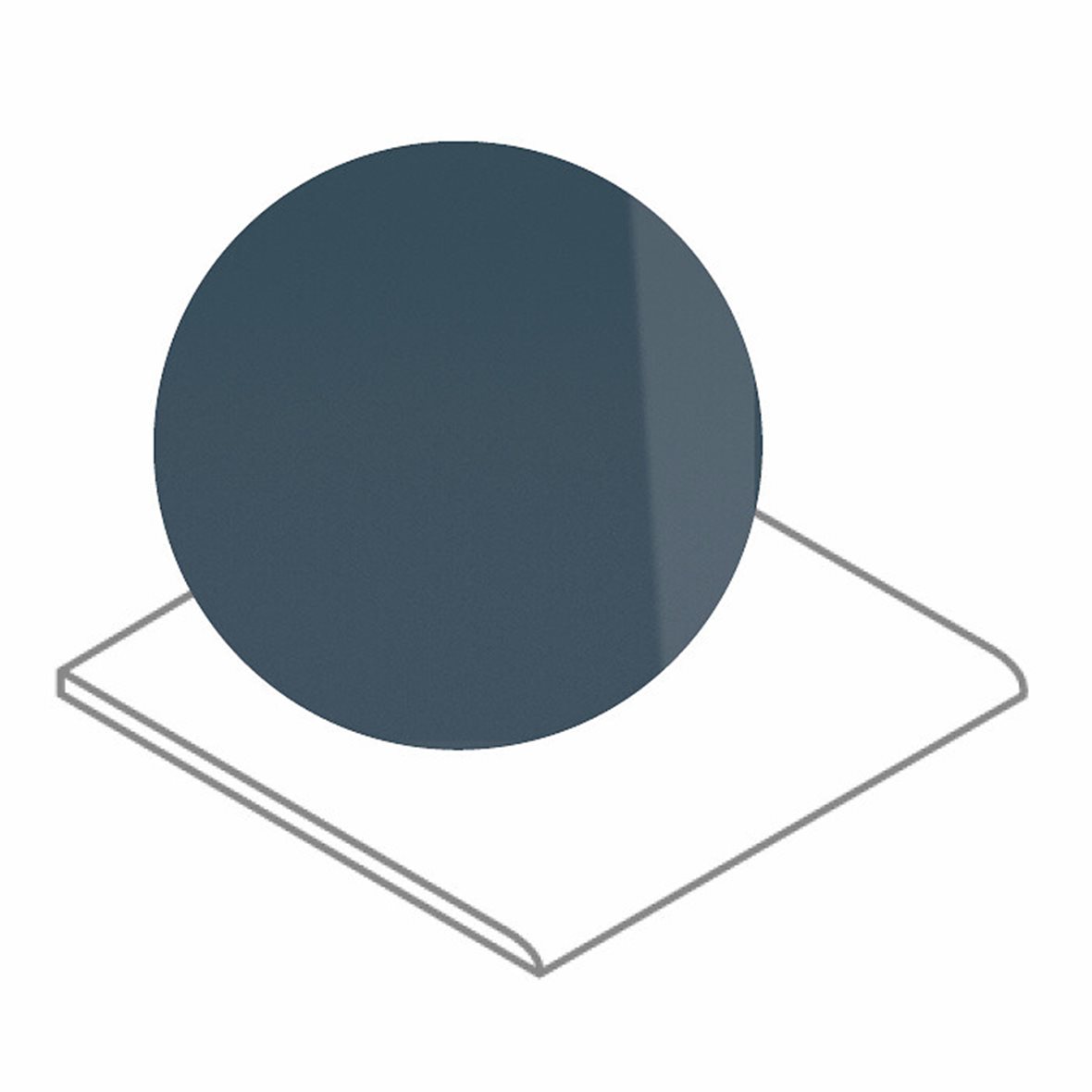 Pukkila Splash Pool lasitettu reunalaatta 15X15 Navy Blue B1L tasapintainen kiiltävä sininen yksivärinen