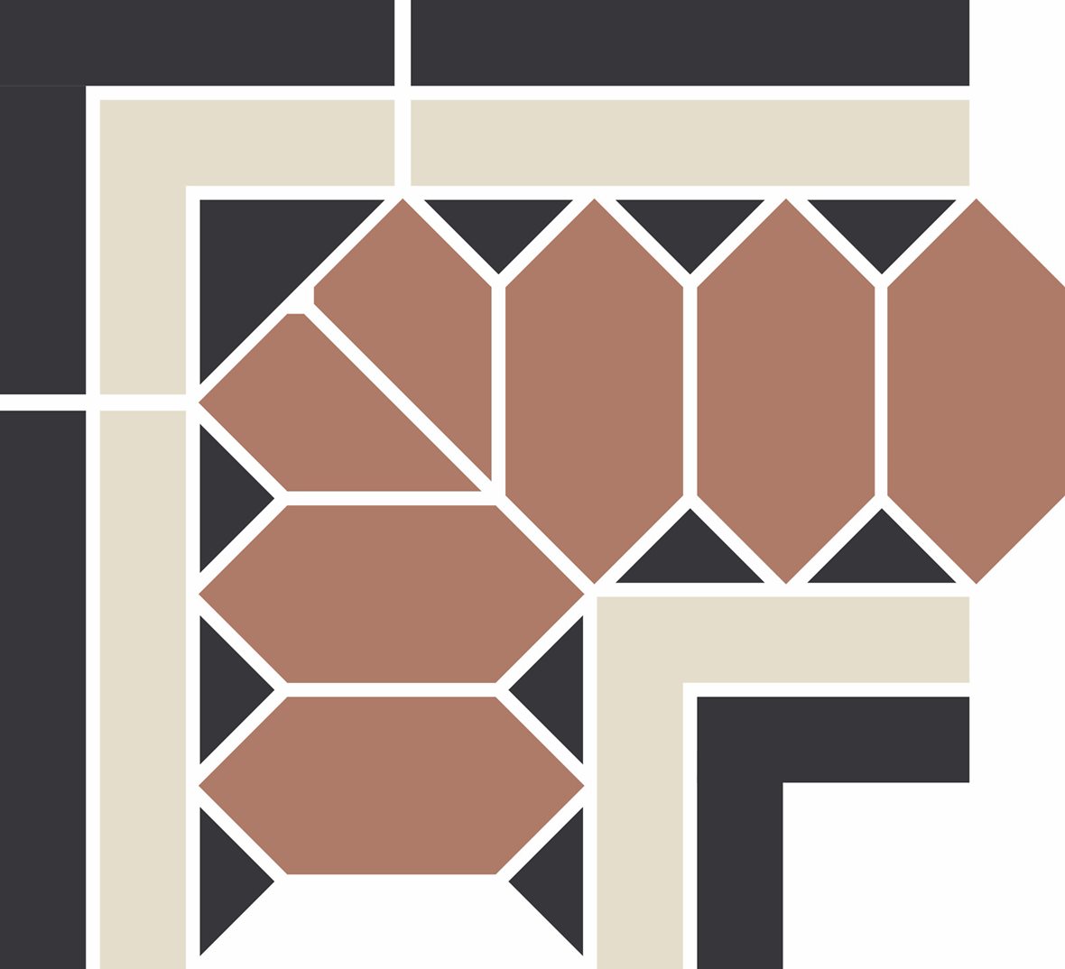 Pukkila Natura Victoria Florence 2 lasittamaton boordi ulkokulmapala tasapintainen matta moniväri värisekoitelma