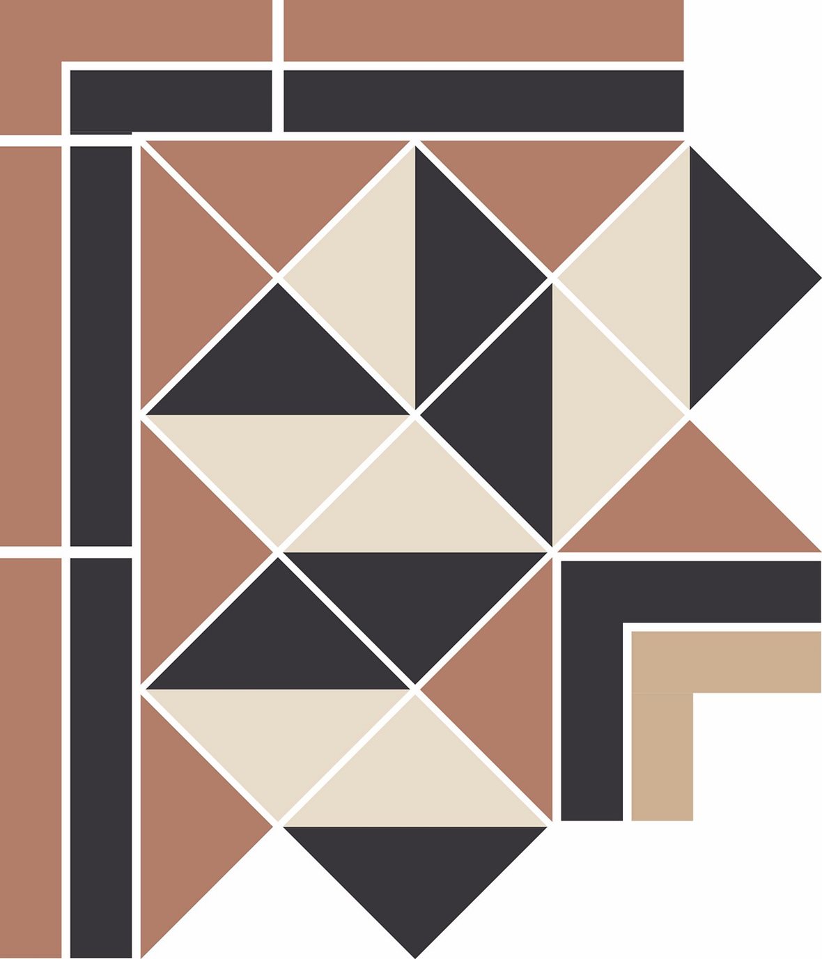 Pukkila Natura Victoria Windsor 2 lasittamaton boordi ulkokulmapala tasapintainen matta moniväri värisekoitelma