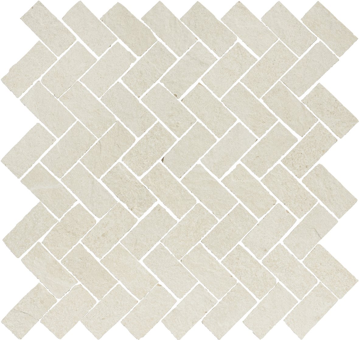 LPC Alaska Kalanruoto lasittamaton porcelanato mosaiikki seinälaatta lattialaatta 2,2X4,8 01 kalkki laineileva matta vaalea valkoinen kivi