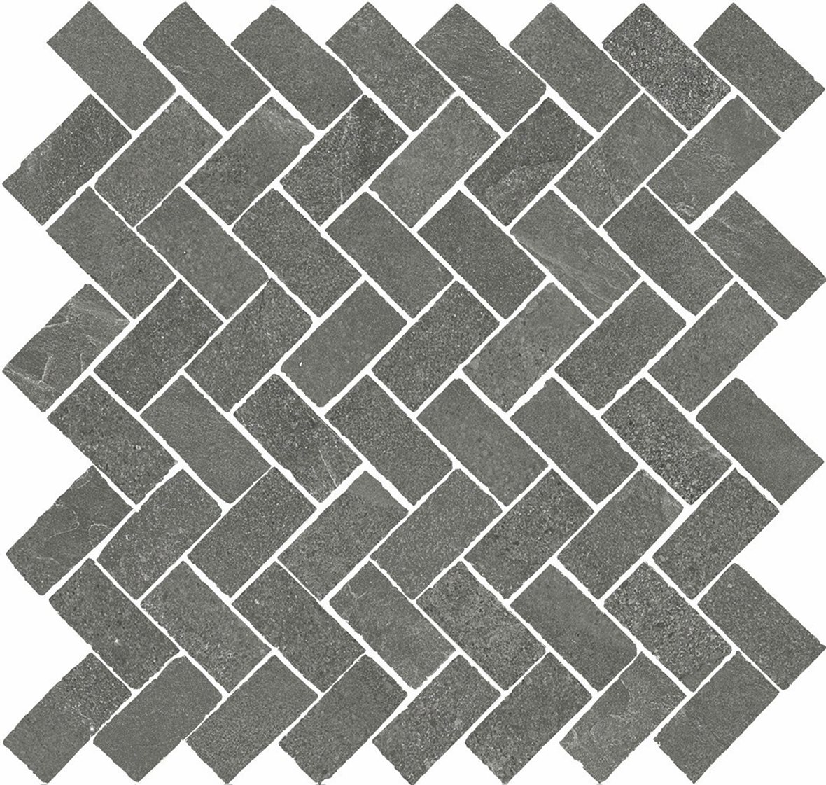 LPC Alaska Kalanruoto lasittamaton porcelanato mosaiikki seinälaatta lattialaatta 2,2X4,8 07 grafite laineileva matta tumma harmaa kivi