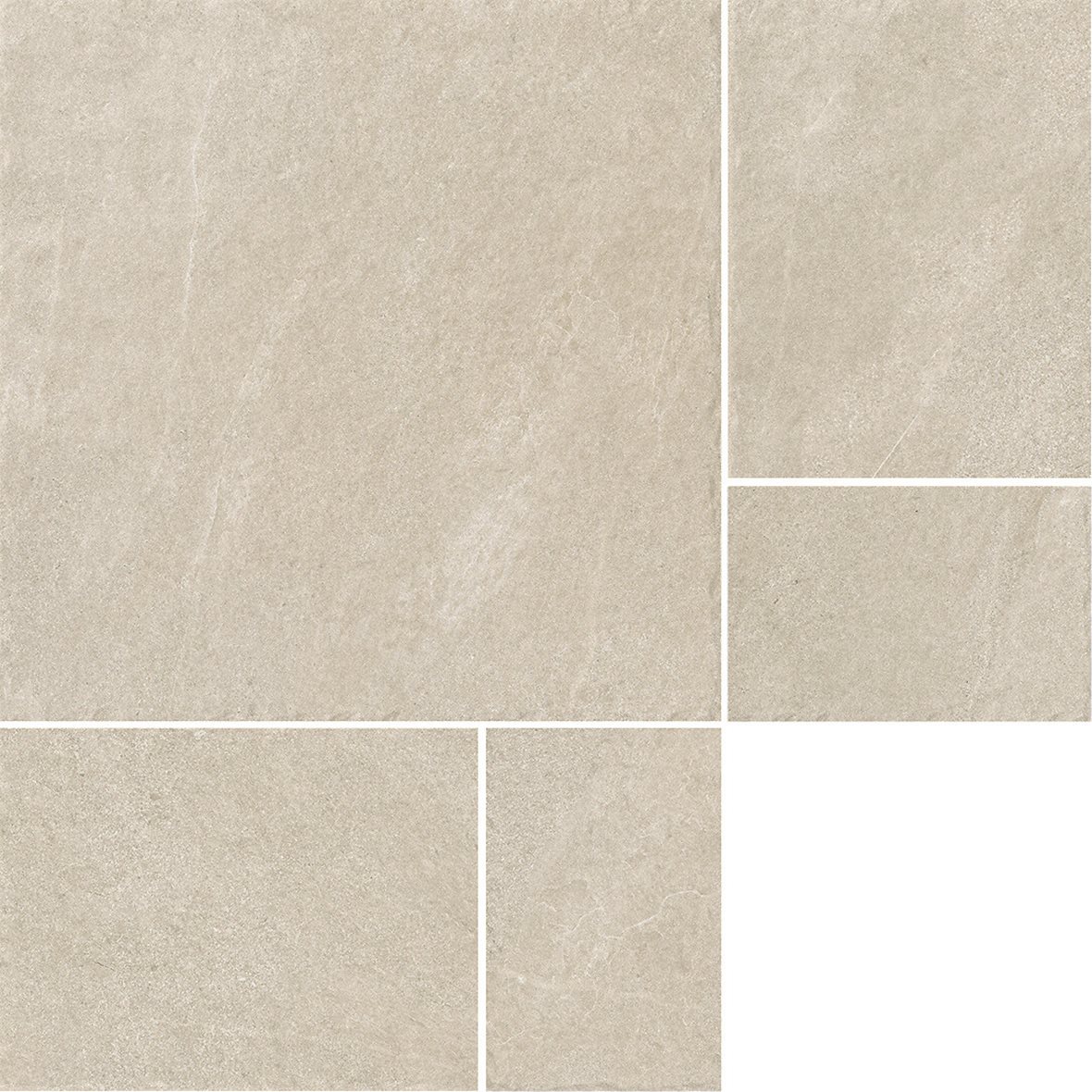 LPC Alaska lasittamaton porcelanato lattialaatta ulkolaatta 02 hiekka strukturoitu matta mix monikoko R11C vaalea beige kivi