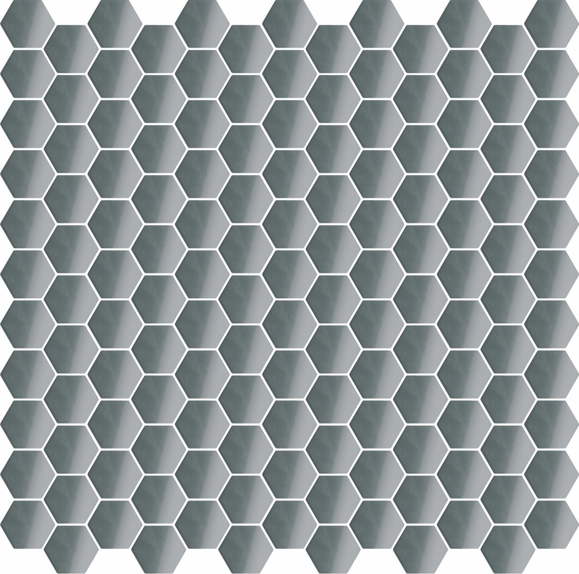 LPC Eden lasitettu porcelanato mosaiikki seinälaatta ulkolaatta 2,4X2,8 6G02 Ghiaia tasapintainen kiiltävä 6-kulmainen keskitumma harmaa yksivärinen