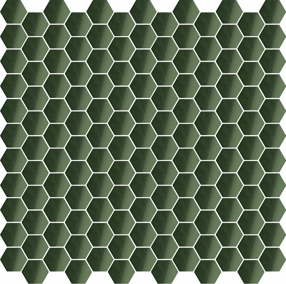 LPC Eden lasitettu porcelanato mosaiikki seinälaatta ulkolaatta 2,4X2,8 6G12 Felce tasapintainen kiiltävä 6-kulmainen tumma vihreä yksivärinen