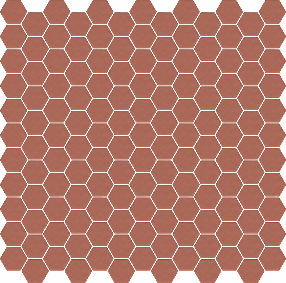 LPC Eden lasitettu porcelanato mosaiikki seinälaatta lattialaatta ulkolaatta 2,4X2,8 6M09 Corallo tasapintainen matta 6-kulmainen tumma oranssi yksivä