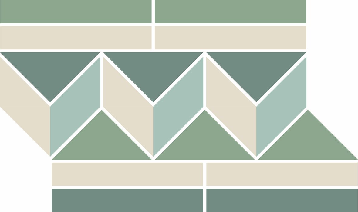 Pukkila Natura Victoria Bergen Green 2 lasittamaton boordi tasapintainen matta moniväri värisekoitelma