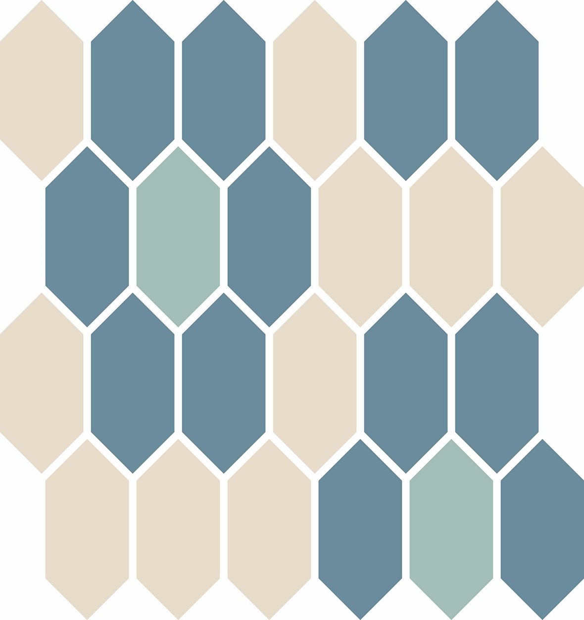 Pukkila Natura Victoria San Francisco lasittamaton porcelanato mosaiikki seinälaatta lattialaatta 4,4X9,6 tasapintainen matta 6-kulmainen moniväri vär