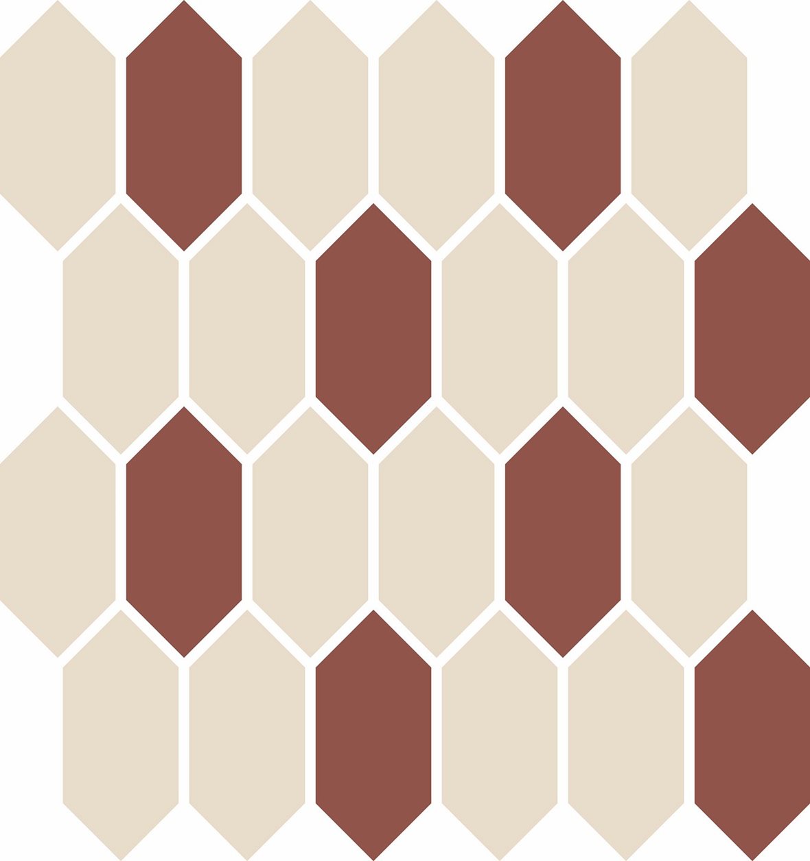 Pukkila Natura Victoria Seattle lasittamaton porcelanato mosaiikki seinälaatta lattialaatta 4,4X9,6 tasapintainen matta 6-kulmainen moniväri värisekoi