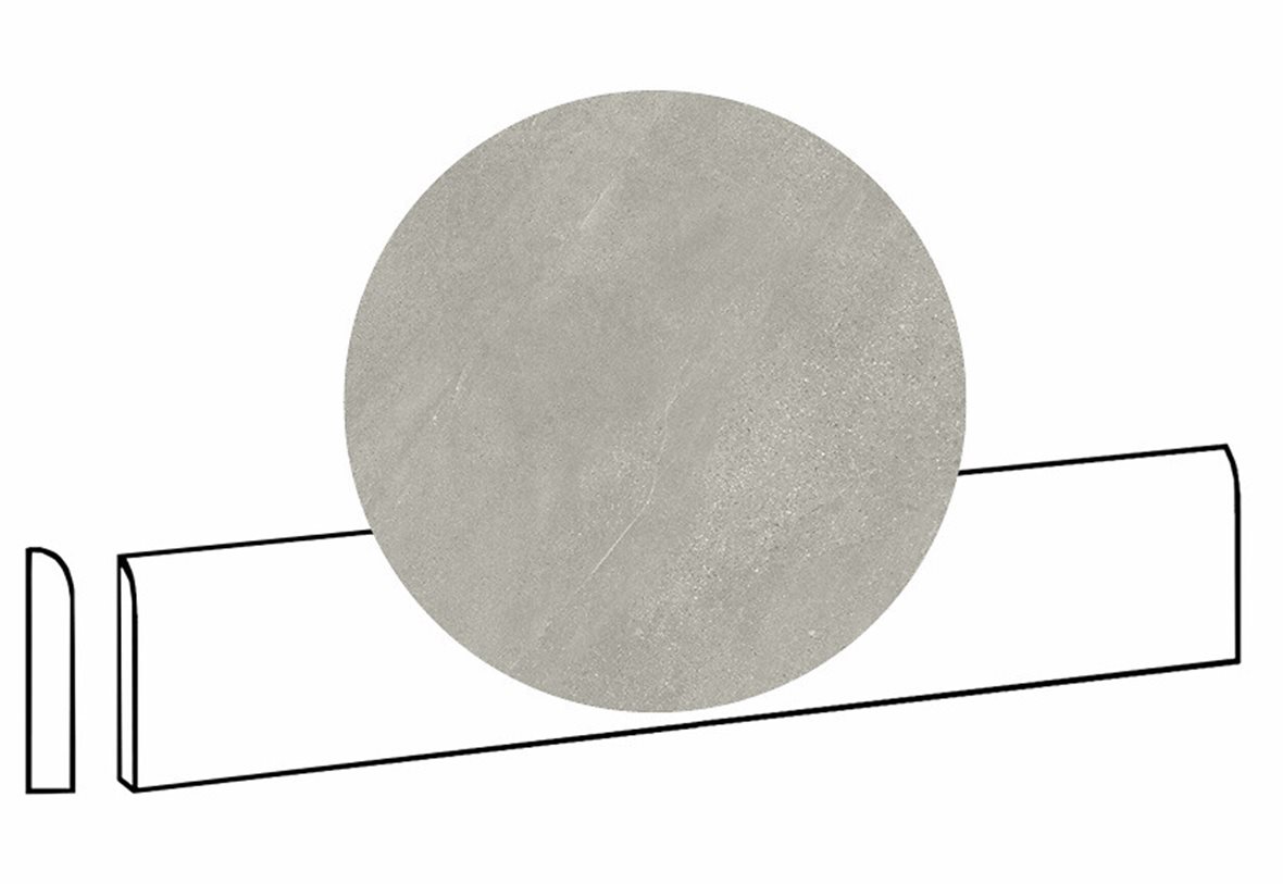 LPC Alaska lasittamaton jalkalista pyöristetty pitkä sivu 7,2X60 04 savu laineileva matta keskitumma harmaa kivi